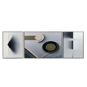 Satz mit 3 Bildern DKD Home Decor Aluminium Holz MDF 240 x 3 x 80 cm (3 Stücke)