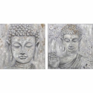 Canvas DKD Home Decor Pinewood Canvas 100 x 2,4 x 100 cm