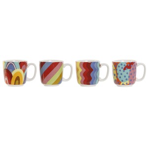 Service à café DKD Home Decor Multicouleur Corail Bambou Dolomite Moderne 180 ml