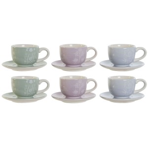 Service à café DKD Home Decor Bleu Blanc Vert Lila Métal Dolomite 180 ml