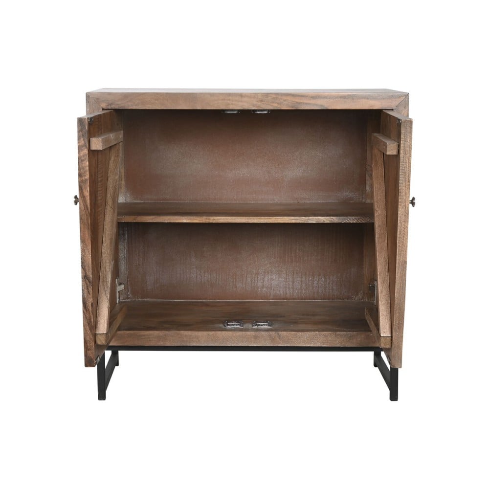 Anrichte Home ESPRIT Braun Schwarz Silberfarben natürlich Mango-Holz Spiegel 80 x 38 x 80 cm