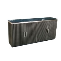 Anrichte Home ESPRIT Schwarz Silberfarben Messing Marmor 180 x 40 x 85 cm 180 x 40 x 86 cm