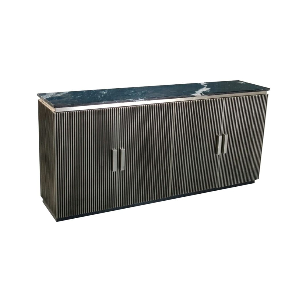 Sideboard Home ESPRIT Black Silver Brass Marble 180 x 40 x 85 cm 180 x 40 x 86 cm