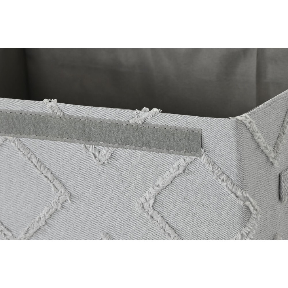 Boîte de rangement avec couvercle Home ESPRIT Gris Crème 40 x 30 x 50 cm (2 Unités)