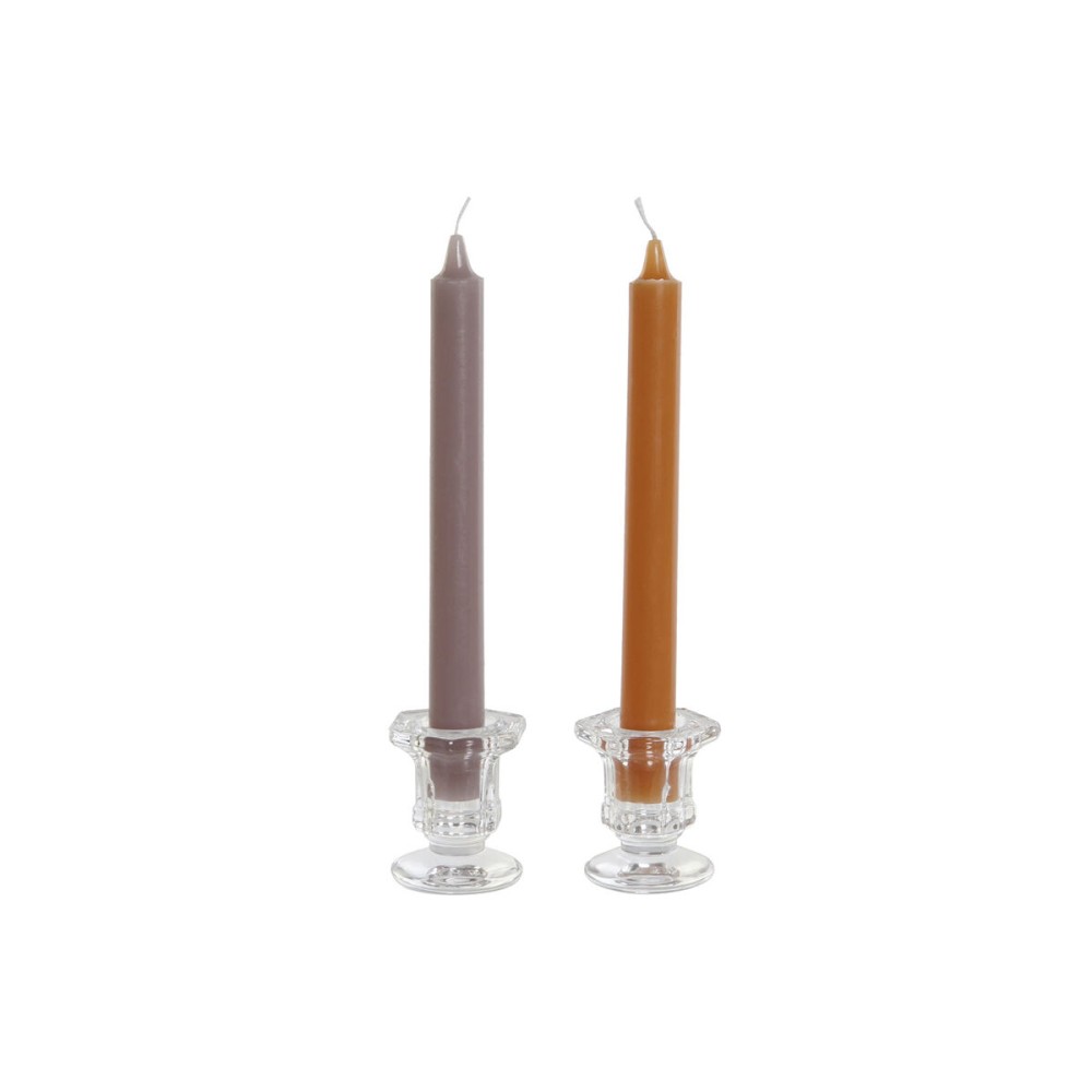 Kerzen-Set DKD Home Decor Grau Orange 2 x 2 x 20 cm 4 Stücke (2 Stück)