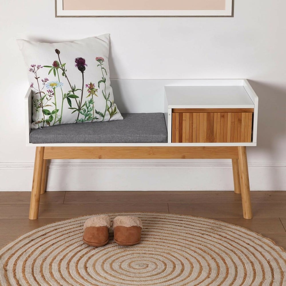 Bench Versa Bamboo Textile MDF Wood 40 x 55 x 100 cm