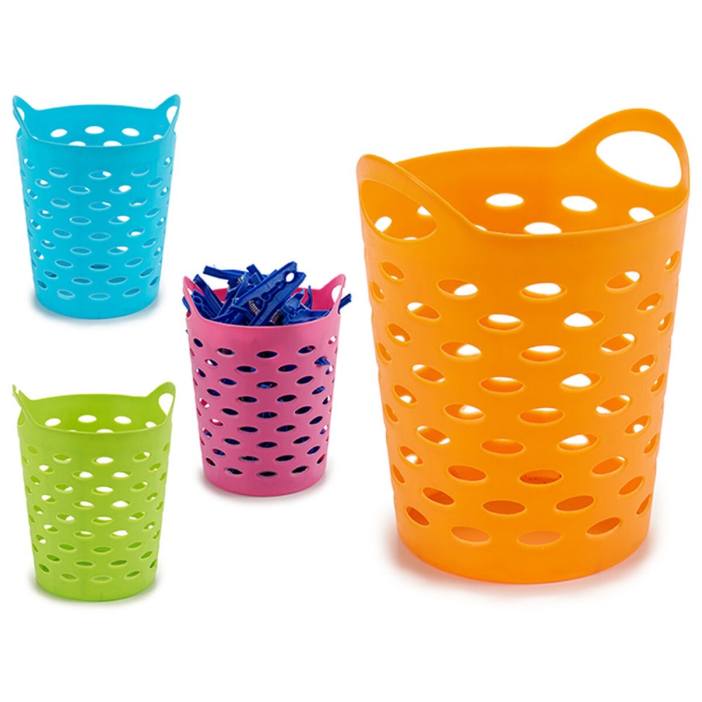 Peg Basket Yellow Blue Orange Pink polystyrene 14 x 17 x 14 cm (12 Units)