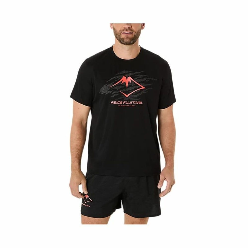 Men’s Short Sleeve T-Shirt Asics Fujitrail Logo Ss Top Black