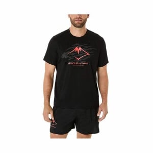 Men’s Short Sleeve T-Shirt Asics Fujitrail Logo Ss Top Black