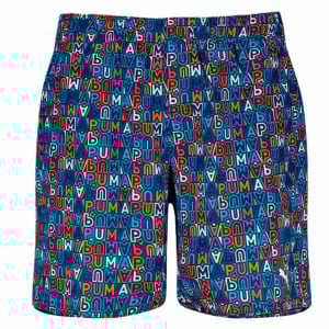 Jungen Badehose Puma Printed Mid Shorts 1P Blau