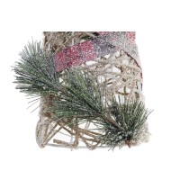 Décoration lumineuse DKD Home Decor Rouge Vert Naturel Enneigé 20 x 20 x 80 cm Cônes Noël LED (3 Pièces)