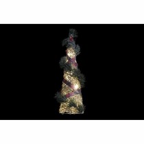 Décoration lumineuse DKD Home Decor Rouge Vert Naturel Enneigé 20 x 20 x 80 cm Cônes Noël LED (3 Pièces)