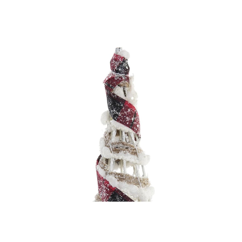 Décoration lumineuse DKD Home Decor Blanc Noir Rouge Naturel Argenté 20 x 20 x 80 cm Cônes Noël LED (3 Pièces)