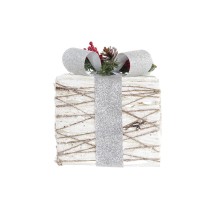 Décoration lumineuse DKD Home Decor Blanc Argenté LED 25 x 25 x 28 cm (3 Pièces)
