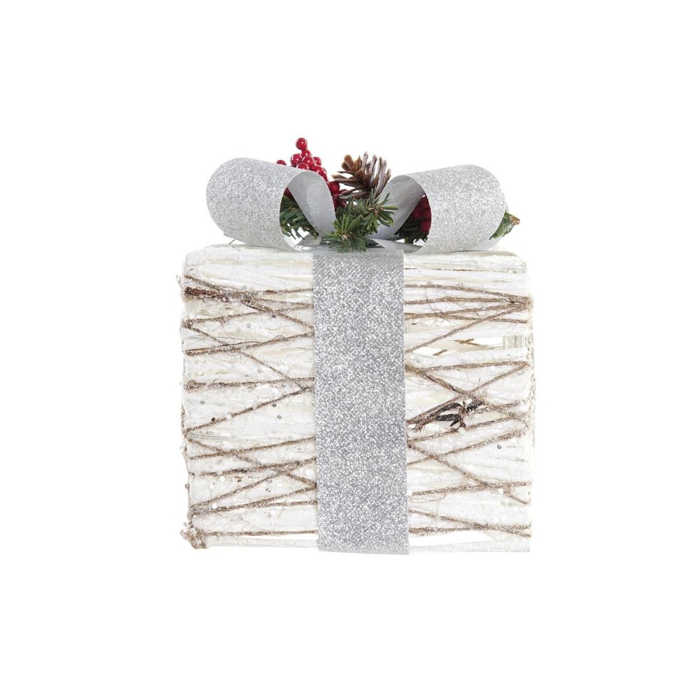 Décoration lumineuse DKD Home Decor Blanc Argenté LED 25 x 25 x 28 cm (3 Pièces)