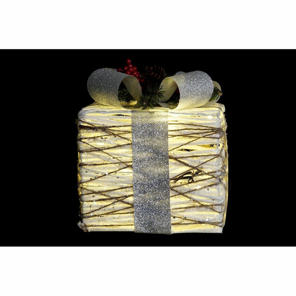 Décoration lumineuse DKD Home Decor Blanc Argenté LED 25 x 25 x 28 cm (3 Pièces)