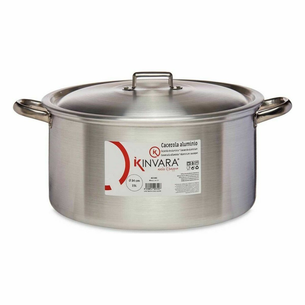 Casserole avec Couvercle Kinvara 100012 Argenté 15 L (3 Unités)