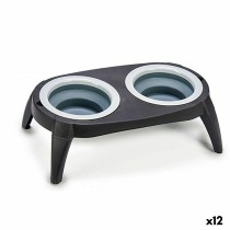 Mangeoir pour animaux Mascow MC1945 Noir Silicone Plastique Pliable 9 x 39 x 9 cm (12 Unités)