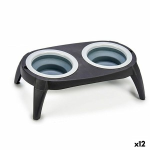 Mangeoir pour animaux Mascow MC1945 Noir Silicone Plastique Pliable 9 x 39 x 9 cm (12 Unités)