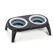 Futternapf für Haustiere Mascow MC1945 Schwarz Silikon Kunststoff Biegsam 9 x 39 x 9 cm (12 Stück)