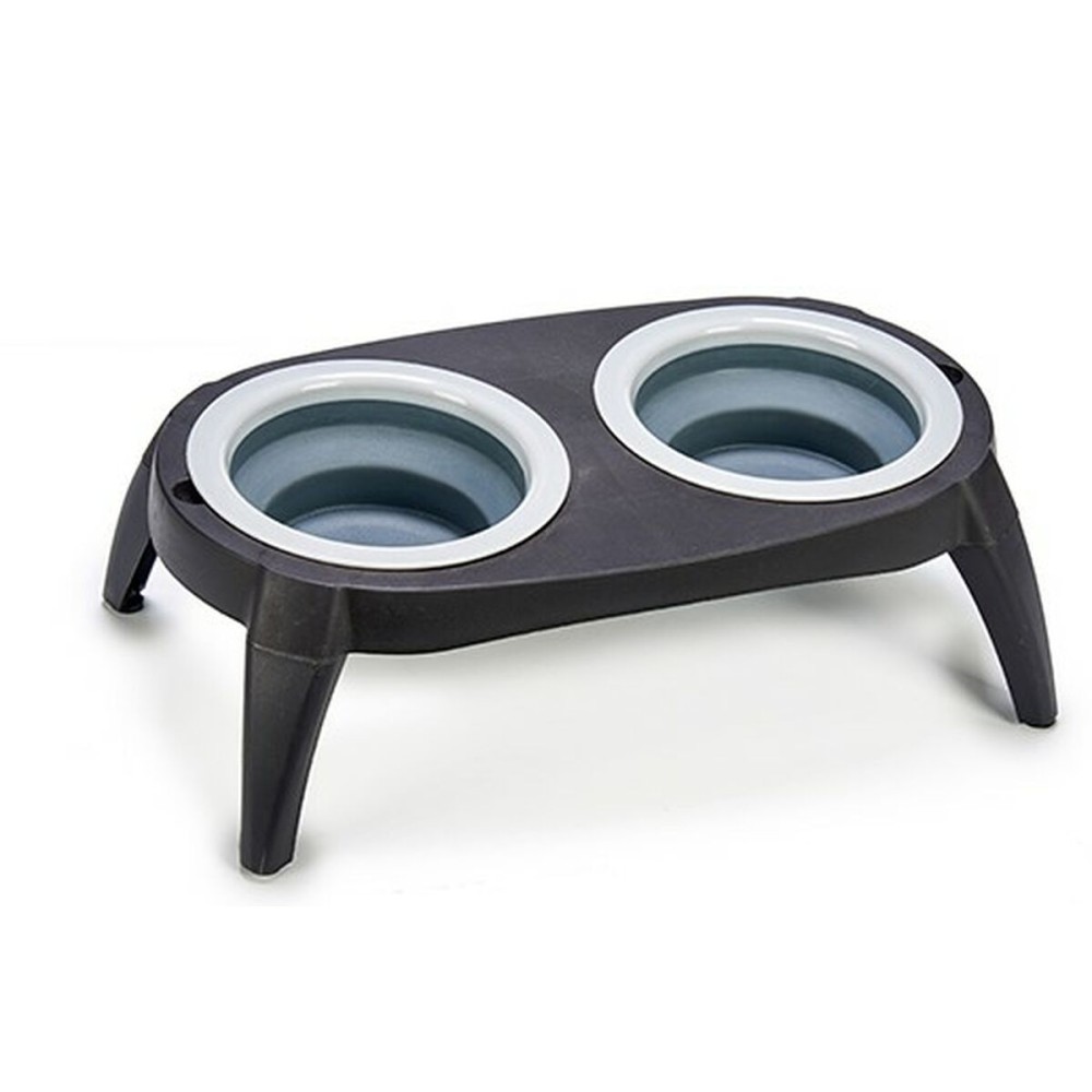 Mangeoir pour animaux Mascow MC1945 Noir Silicone Plastique Pliable 9 x 39 x 9 cm (12 Unités)