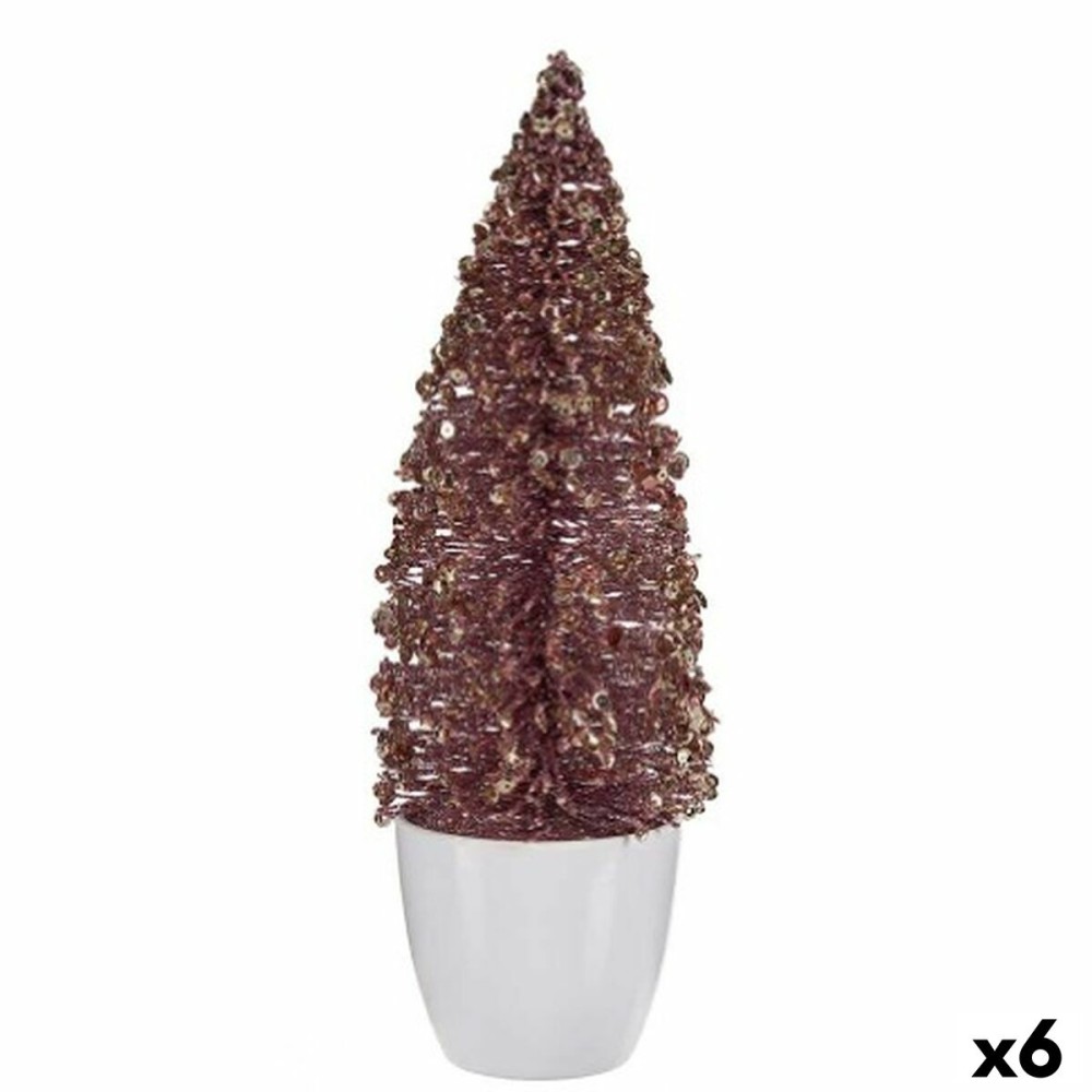 Sapin de Noël Krist+ 2402/11-2-2 Rose Doré Plastique Sapin de Noël 9 x 28 x 9 cm (6 Unités)