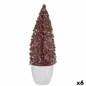 Sapin de Noël Krist+ 2402/11-2-2 Rose Doré Plastique Sapin de Noël 9 x 28 x 9 cm (6 Unités)