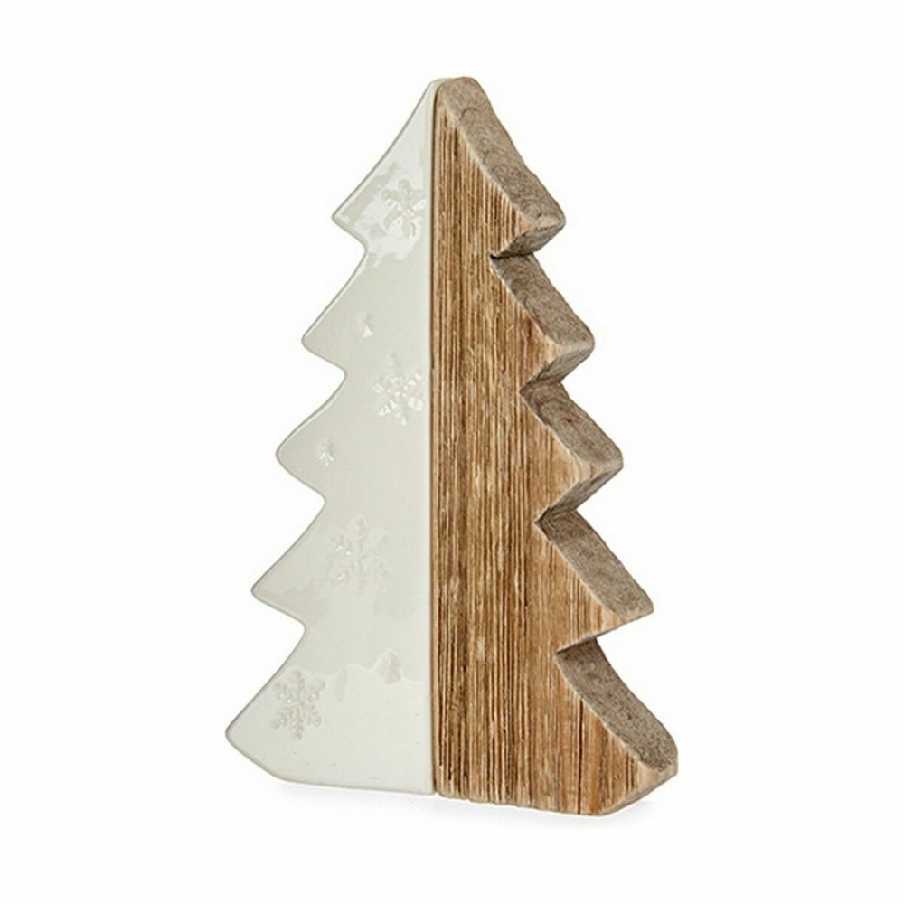 Weihnachtsbaum Krist+ 20A154-21 Weiß natürlich Holz aus Keramik Weihnachtsbaum 3 x 21 x 14 cm (6 Stück)