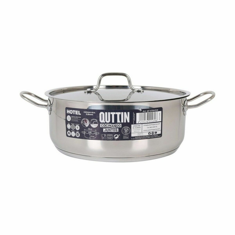 Topf mit Deckel Quttin Hotel Stahl Ø 28 x 11 cm (2 Stück)