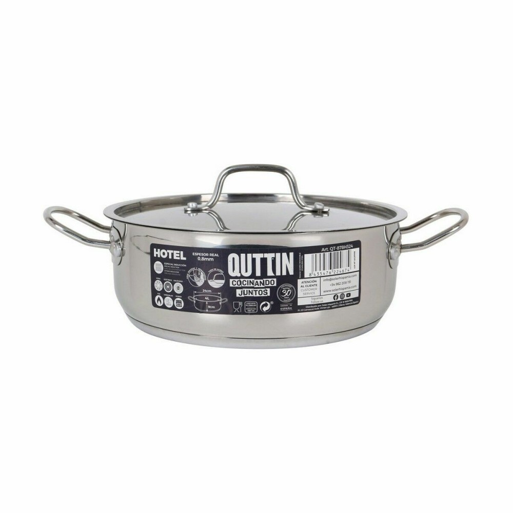 Topf mit Deckel Quttin Hotel Stahl ø 24 x 9 cm (4 Stück)