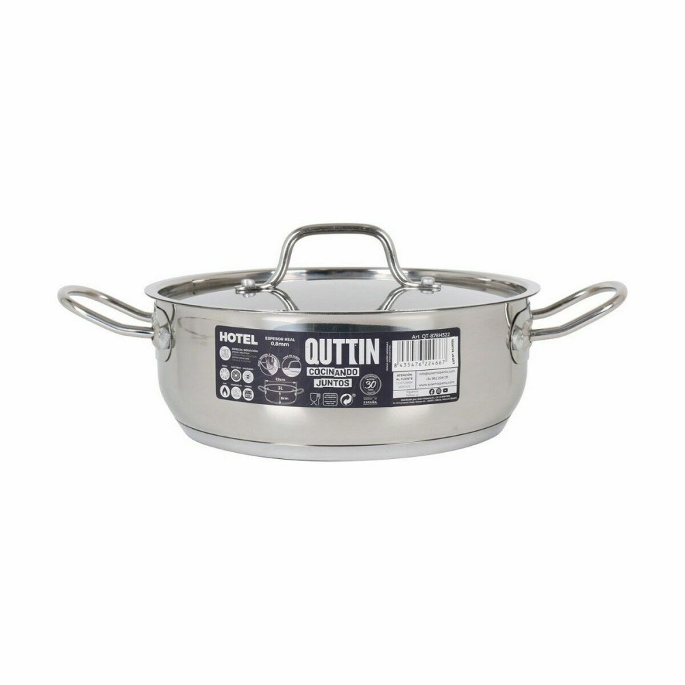 Topf mit Deckel Quttin Hotel Stahl ø 22 x 8 cm (4 Stück)