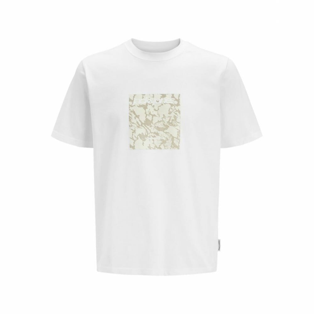 Men’s Short Sleeve T-Shirt Jack & Jones JCOTARMAC CAMO FRONT TEE 12273239 White