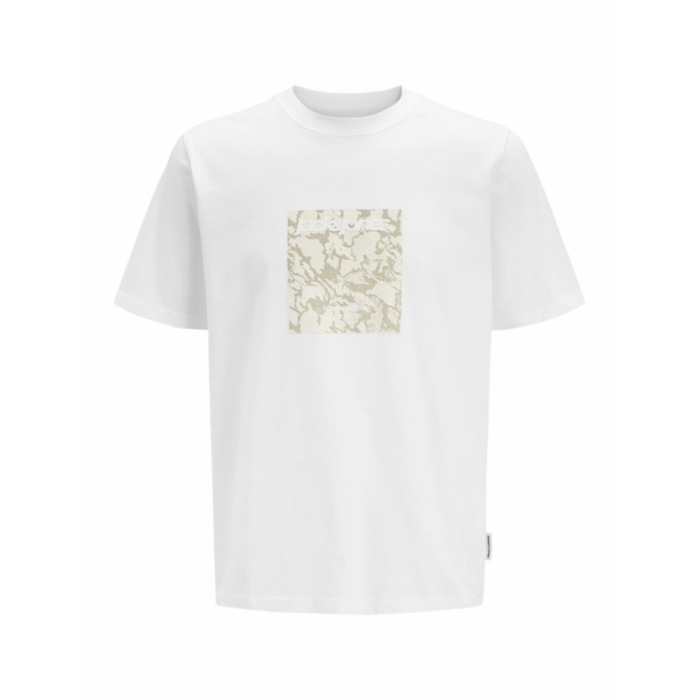 Men’s Short Sleeve T-Shirt Jack & Jones JCOTARMAC CAMO FRONT TEE 12273239 White