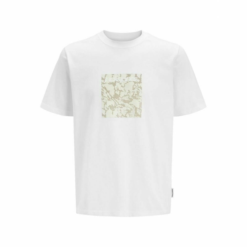 Men’s Short Sleeve T-Shirt Jack & Jones JCOTARMAC CAMO FRONT TEE 12273239 White