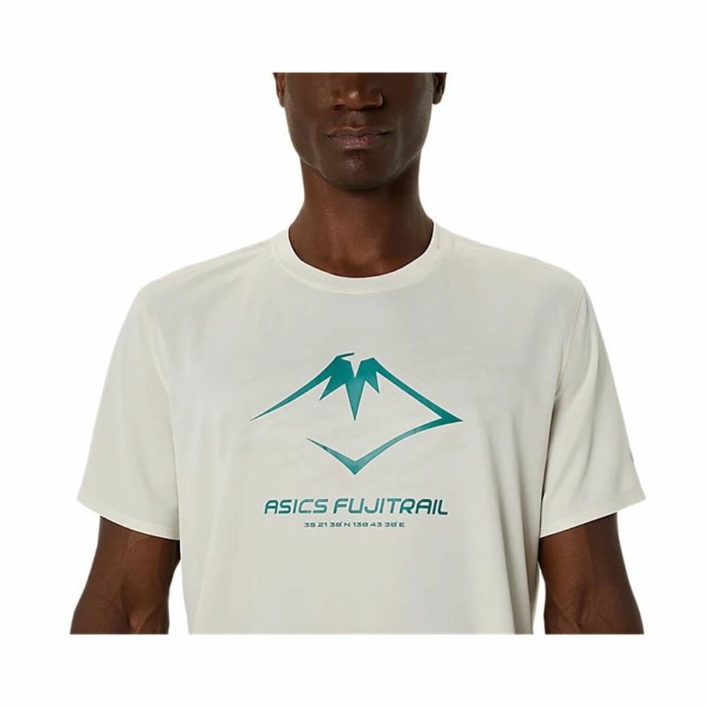 Men’s Short Sleeve T-Shirt Asics Fujitrail Logo Ss Top White