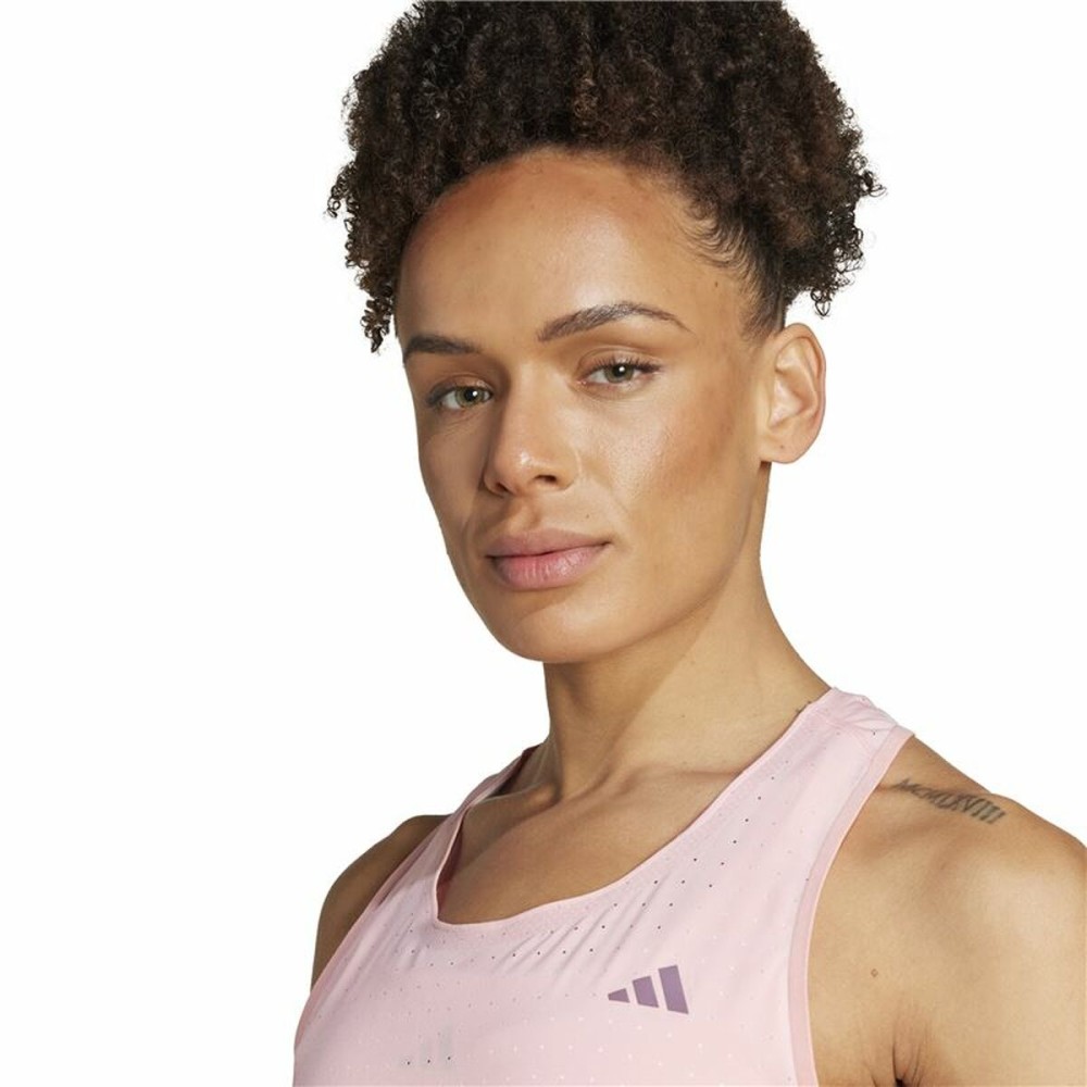 Herren Kurzarm-T-Shirt Adidas Adizero Rosa