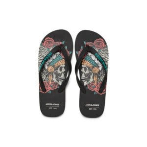Flip Flops für Männer Jack & Jones JFWSKULLS FLIP FLOP 12280854 Schwarz