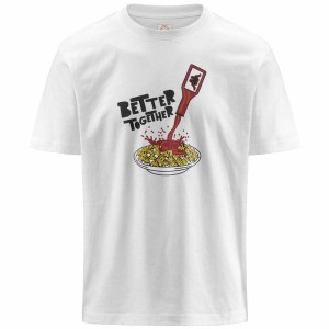 Men’s Short Sleeve T-Shirt Kappa Glesto Tbar White
