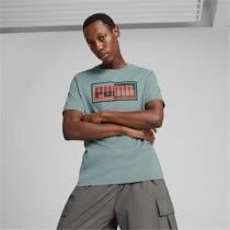 Men’s Short Sleeve T-Shirt Puma Graphics Blue Green
