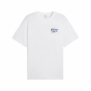 Herren Kurzarm-T-Shirt Puma Graphics Moto Flag Weiß