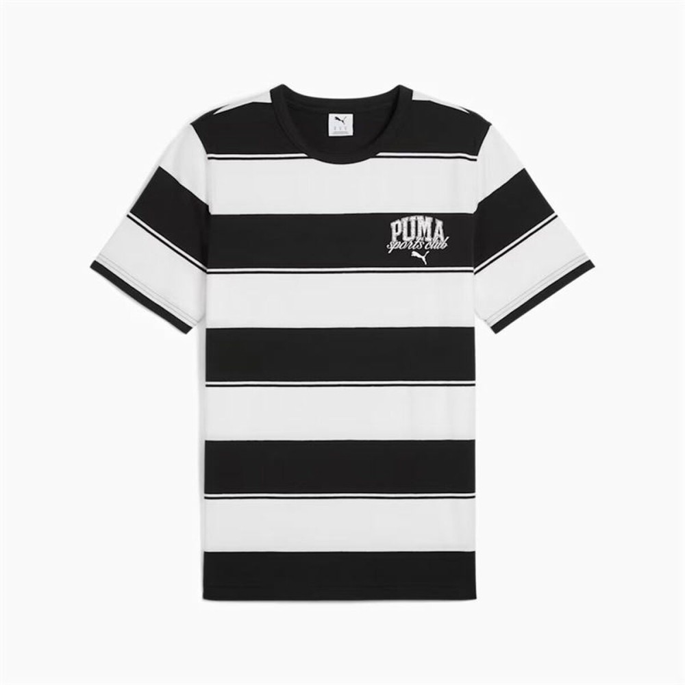Herren Kurzarm-T-Shirt Puma Class Striped T Schwarz