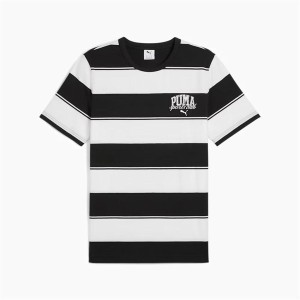 Herren Kurzarm-T-Shirt Puma Class Striped T Schwarz