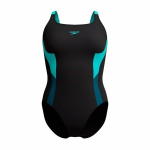 Damen Badeanzug Speedo Shaping Solid Splice Schwarz