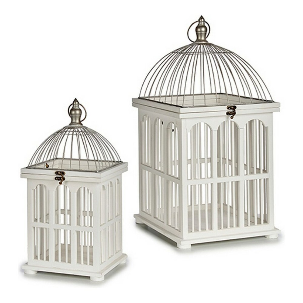 Cage décorative Gift Decor 1014056 Blanc 30 x 59 x 30 cm