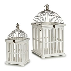 Cage décorative Gift Decor 1014056 Blanc 30 x 59 x 30 cm