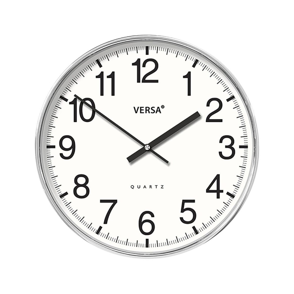 Horloge Murale Versa Blanc Plastique 4 x 30 x 30 cm