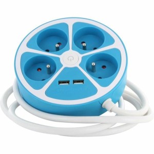 Rallonge 4 prises Schuko avec interrupteur Chacon 4X16 A 3680 W (1,5 m)