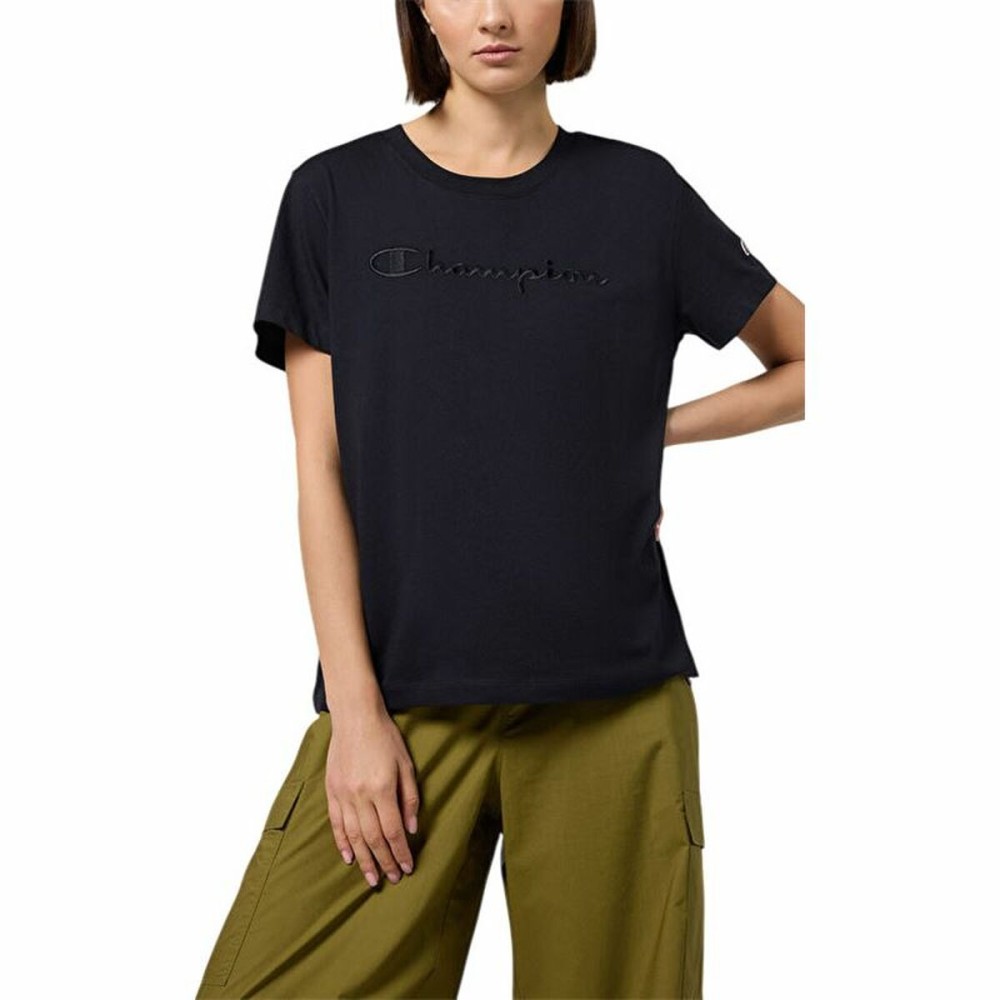 Damen Kurzarm-T-Shirt Champion Champion Crewneck Schwarz