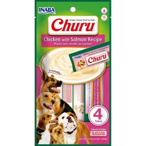 Hundesnack Inaba INABA Churu Pollo con salmon Huhn Lachsfarben Fisch 4 x 14 g