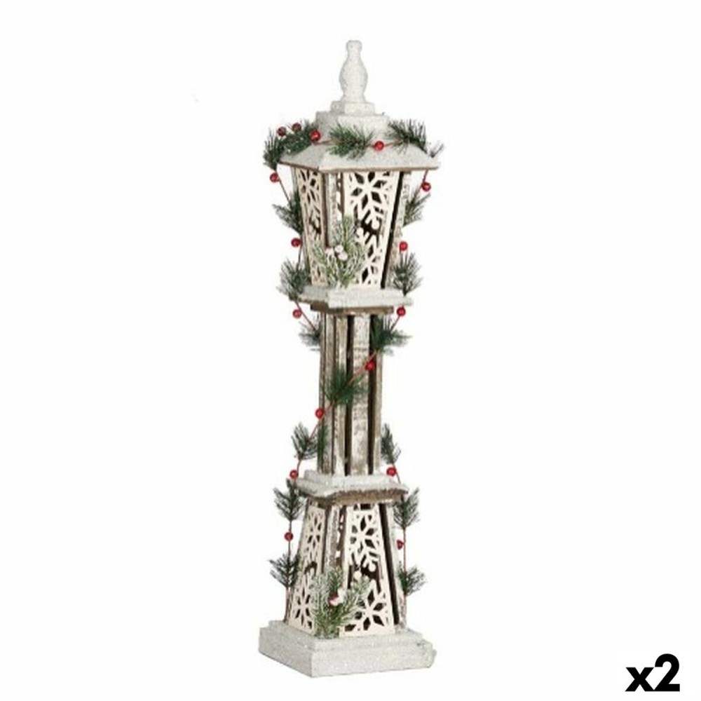 Décoration lumineuse Krist+ YF21-10 Blanc Rouge Vert Bois 17 x 80 x 17 cm 18 x 80 x 18 cm (2 Unités)
